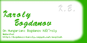 karoly bogdanov business card